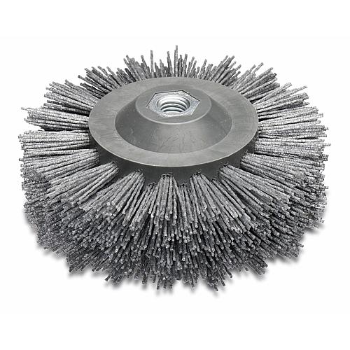 Brosse ronde avec crins de ponçage en carbure de silicium et filetage femelle M14 Standard 1