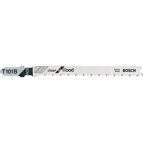 Jigsaw blades (BOSCH) T101B Length 100mm PU 5 pcs. for clean straight cuts in wood