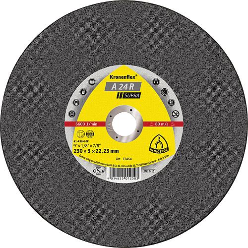 Cutting disc Kronenflex® A 24 R Supra, straight, for steel, stainless steel and cast iron Standard 1