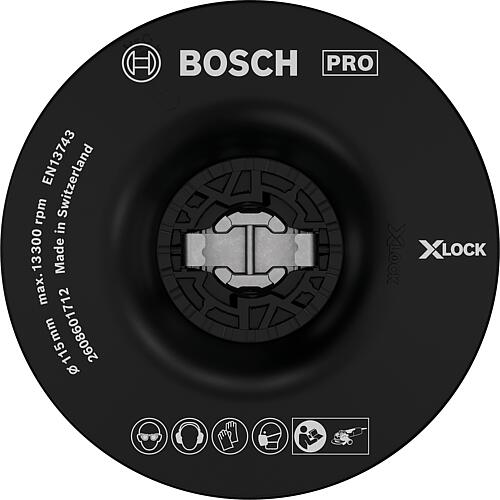 Disque d'appui BOSCH® medium ac insert X - Lock Ø 115 mm