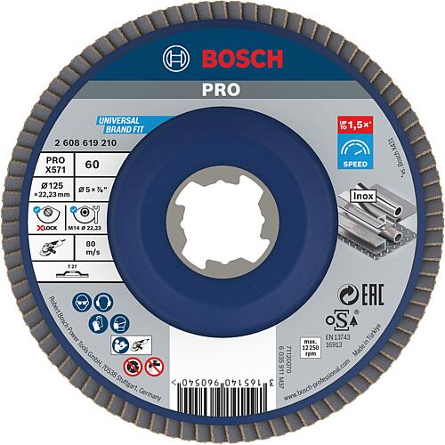 Slatted grinding disc BOSCH® straight with X - Lock holder Ø 125 mm K60