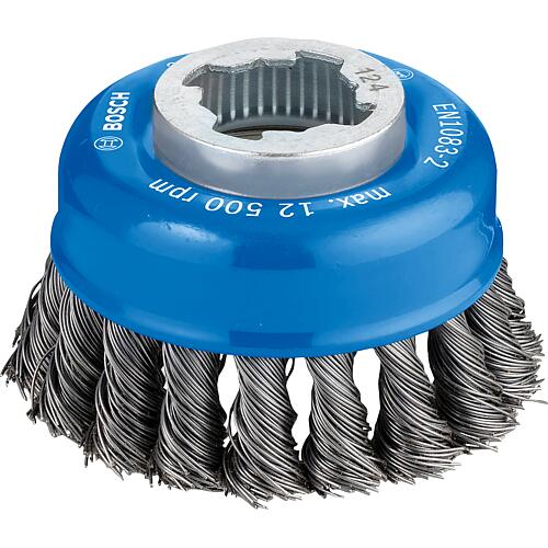 Cup brush BOSCH® with X - Lock holder Ø 75 mm 0.5 mm steel wire