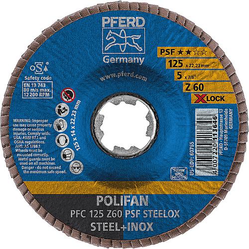 Disque à lamelles Polifan ligne universelle Z PSF PFC, coudé, X-LOCK, pour inox (INOX), acier Anwendung 2