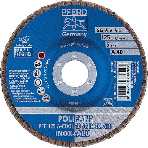 Slatted grinding disc Polifan A-Cool SG, Ø 125 x 22.23 mm, cranked