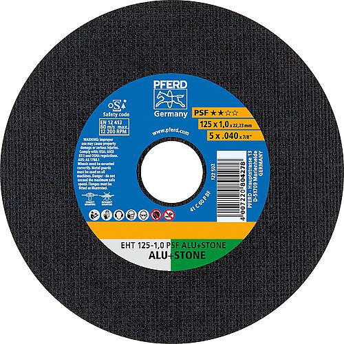 PSF cutting disc, straight, for aluminium, titanium, other non-ferrous metals, stone, concrete, tiles, thermosets, fibre-reinforced plastics, thermosets (GRP, CFRP), cast iron Standard 1