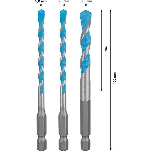 EXPERT multi-purpose drill bit set, 3 piece