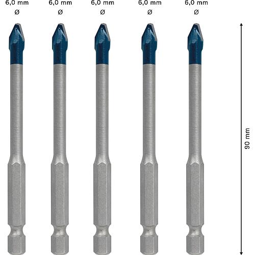 Tile drill bit set EXPERT, 5-piece