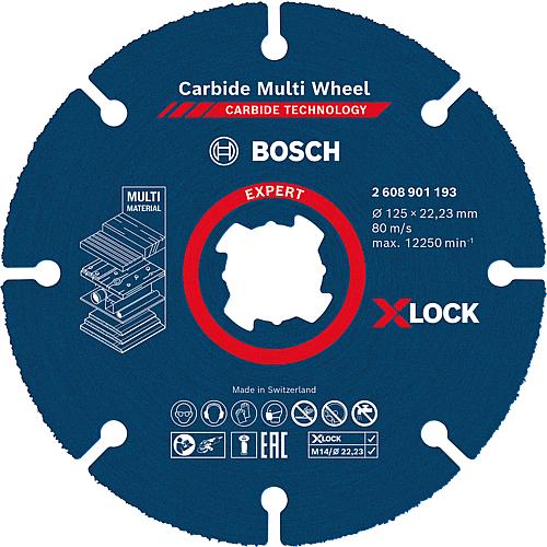 Disque de découpe Expert, multi-roues, X-LOCK, CARBIDE TECHNOLOGY pour bois, bois clouté, panneaux agglomérés, contreplaqué, bois stratifié pressé, panneaux MDF revêtus et non revêtus, cuivre, panneaux de sol stratifiés, polyamide Standard 1