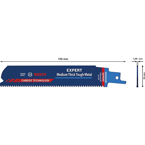 Lame de scie sabre Expert S955HHM pour métaux très durs, TECHNOLOGIE CARBURE Anwendung 1