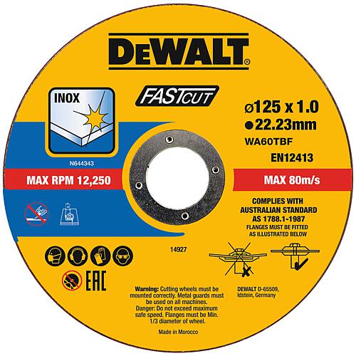 Disque de découpage DeWALT DT20540-QZ 125 x 1 x 22,23 mm , UE=100 pièces