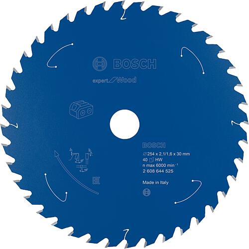 Circular saw blade Ø 254 x 30 x 2.1 with 40 teeth, for universal use in wood