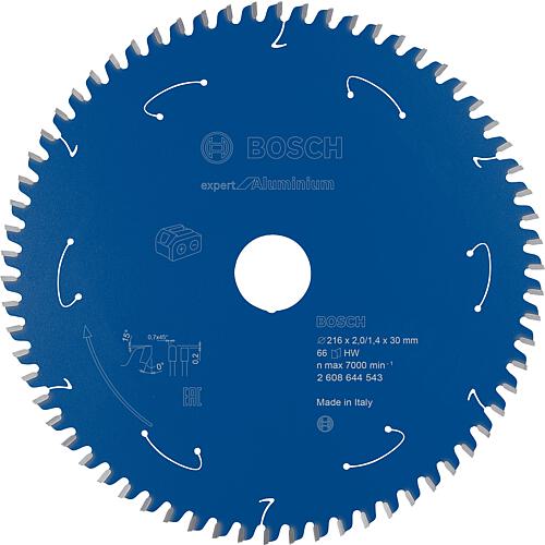 Circular saw blade for aluminium, non-ferrous metals, plastic-coated panels, plastic, hard wood, solid wood, chipboard, plywood, fibre boards Standard 1