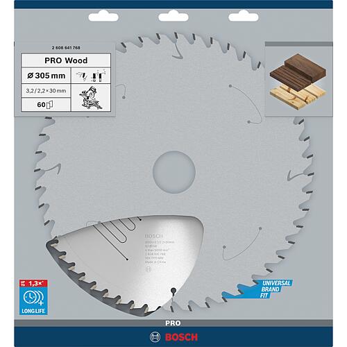 Circular saw blade Ø 305 x 30 x 3.2 with 60 teeth, for universal use in wood