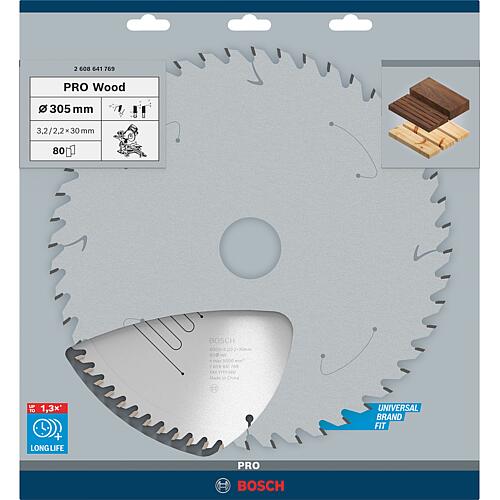 Circular saw blade Ø 305 x 30 x 3.2 with 80 teeth, for universal use in wood