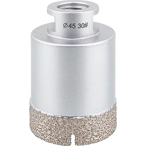 Couronne de perçage à sec Soldia Ø 45 mm, filetage M14, refroidissement intégré