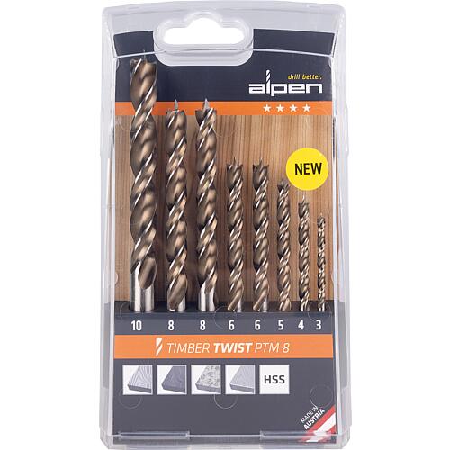 Timber twist drill bit set Alpen Timber Twist HSS, 8-piece, 3/4/5/2x6/2x8/10 mm