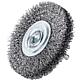 Round brushes stainless steel wire crimped 0.20mm Ø70mm with 6mm shaft