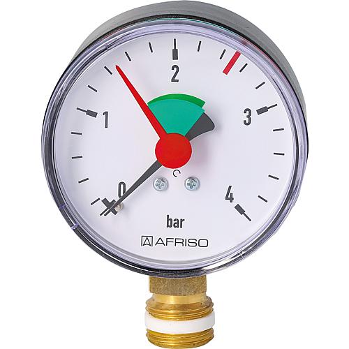 Heating pressure gauge 63mm 3/8" - 2.5 bar - radial