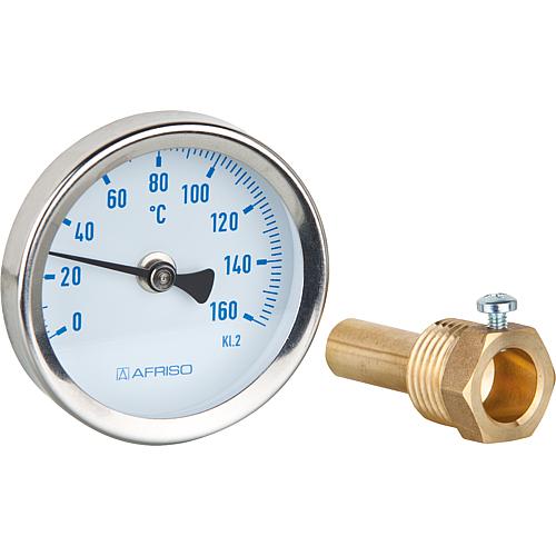 thermomètre bimétal Ø 63 mm, axial, DN 15 (1/2") Standard 3