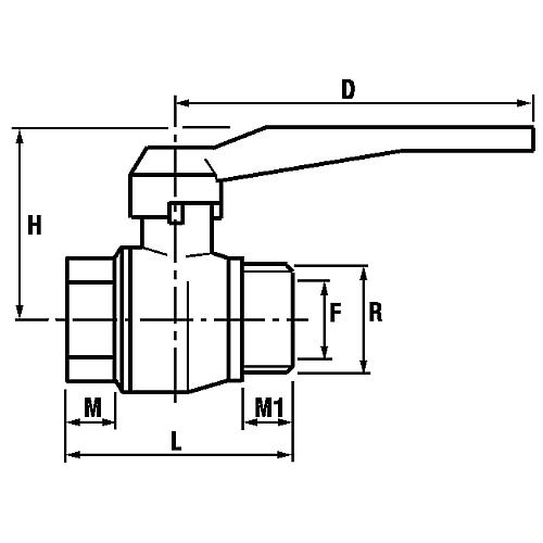 Kugelhahn, IG x AG, mit Hebelgriff Standard 2