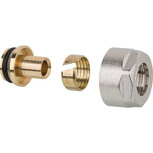 Raccord à compression pour tube PE avec écrou chapeau nickelé 17 x 2 mm - emballage = 2 pcs