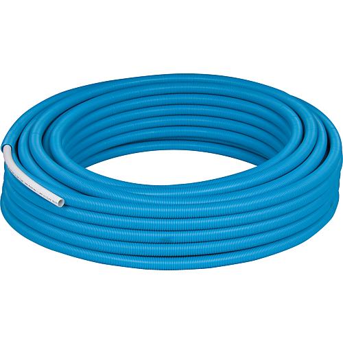 Multi-layer composite piping in rolls, blue