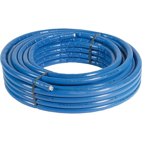 PE-RT multilayer composite pipe with blue insulation (6 mm) in rolls