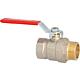 Brass ball valves - NOT suitable for service/drinking water, PN45, full bore, female thread x male thread, with red steel hand lever Standard 1