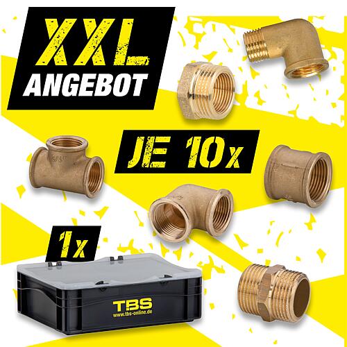 XXL-Angebot Messing-Gewindefittings Vorteilspaket DN25 (1") - 60-teilig inkl. TBS-Box