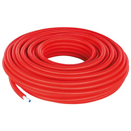 Tube Uni Pipe PLUS blanc Uponor dans gaine de protection Ø16mm x 2,0mm - 25/20, rouge, longueur 75m