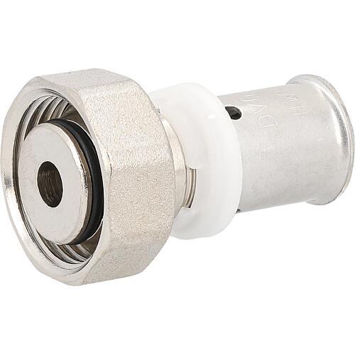 Press fitting for MSVR TH profile connection press fitting with Euro cone,16x2-3/4”, brass nickel-plated, TH profile