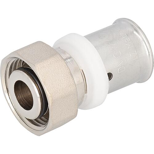 Press fitting for MSVR TH profile connection press fitting with Euro cone,20x2-3/4”, brass nickel-plated, TH profile