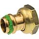 Copper press fitting, V-profile, half screw connection with press-fit nozzle, 12 mm x 3/8”, VC5359