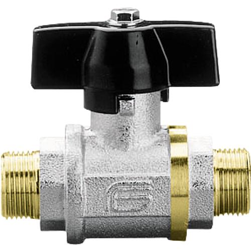 Total brass ball valve ET x ET, with aluminium butterfly handle Standard 1