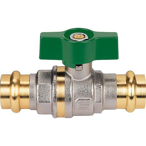 Ball valve, press x press, with aluminium butterfly handle Standard 1