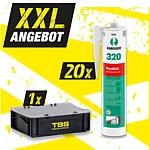 XXL offer hybrid sealant Baudicht 320, white + TBS transport box, 21 pieces