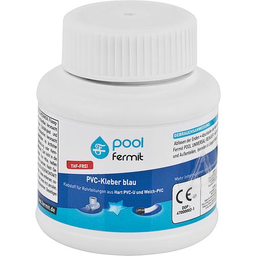 PVC adhesive blue FERMIT 125ml can with brush