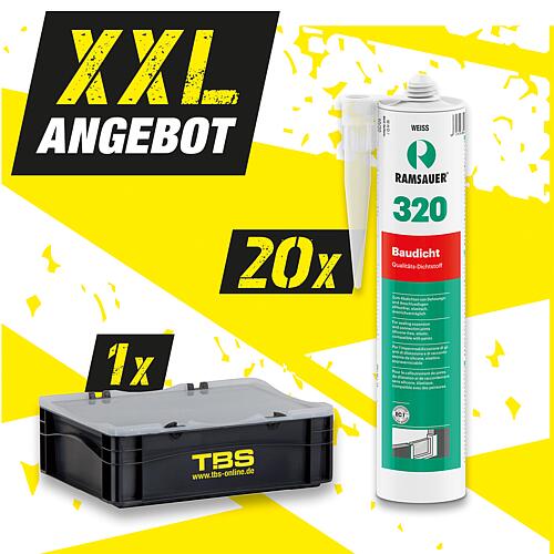 XXL-Angebot Hybrid-Dichtstoff Baudicht 320, weiß + TBS Transportbox, 21-teilig Standard 1