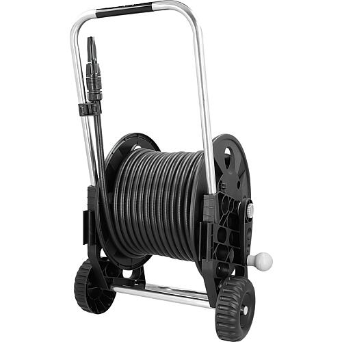 Plastic/aluminium hose trolley, Genius set 
with 30 m hose and spray nozzle