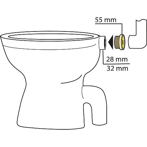 Rubber flush pipe connector Standard 2