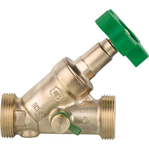 Free-flow valve WS DN15 (1/2ö) non-rising spindle with dr. DN20 (3/4ö) ET, flat-s.