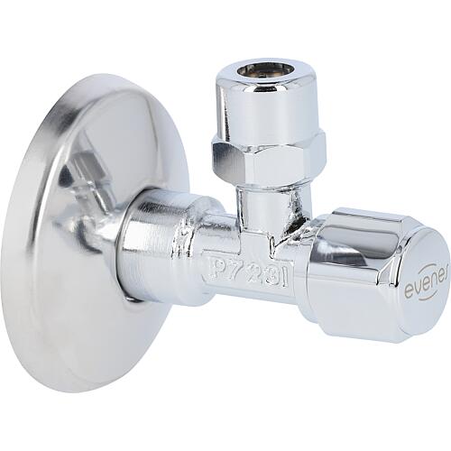 Angle valve evenes, chrome-plated, long,
DN 15 (1/2”) Standard 1