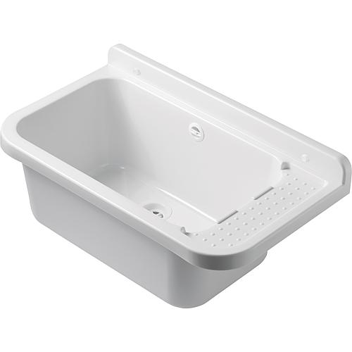 Plastic draining sink white, 590x340x210 mm