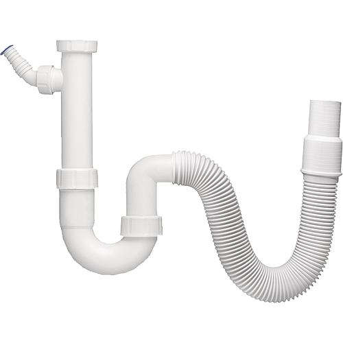 Flush siphon, flexible, white plastic Standard 1