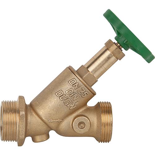 Brass system valve with m thread non-rising spindle no drain DN25x1 1/4""