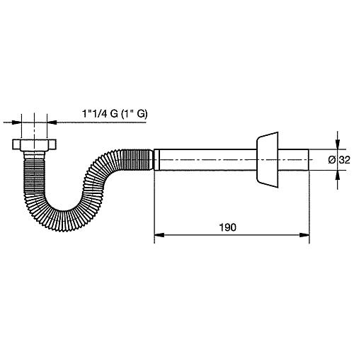 Flexible pipe siphon, white