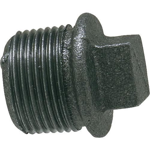 Malleable cast iron fitting, black plug with edge (ET) Standard 1