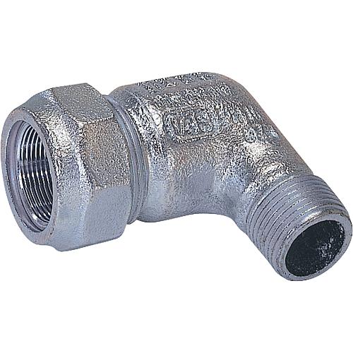 Raccord à compression, fonte malléable,
Coude 90° mâle, modèle WA Standard 1