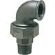 Malleable cast iron fitting, black, elbow connector (IT x ET) Standard 1