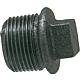 Malleable cast iron fitting, black plug with edge (ET) Standard 1